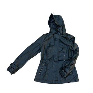 MISS LONDON Black Label Hoodie Rain Jacket Coat Women's MEDIUM Green Lon…​​